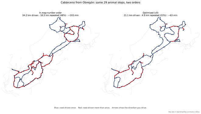 Map-number order versus the optimised circuit